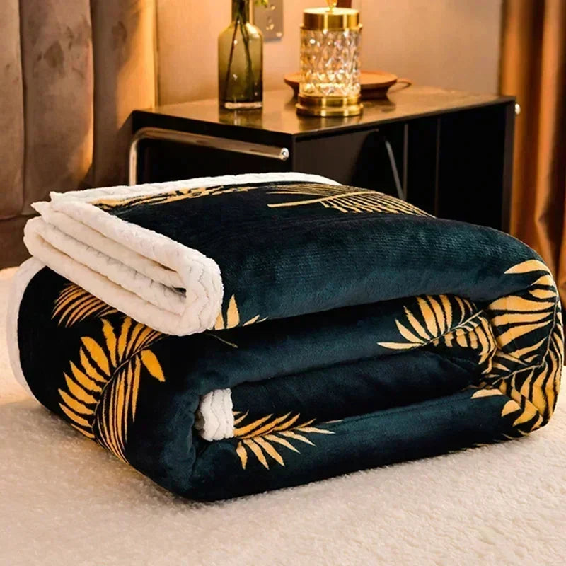 Cozy Floral Sherpa Throw Blanket