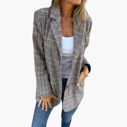 Fit and Flattering Checked Women's Blazer
