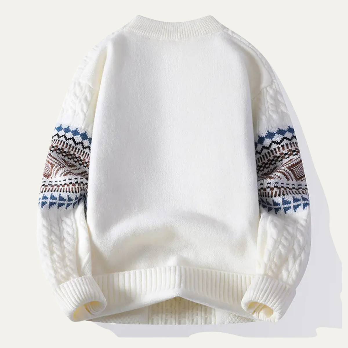 Cozy Mens Cable Knit Nordic Sweater