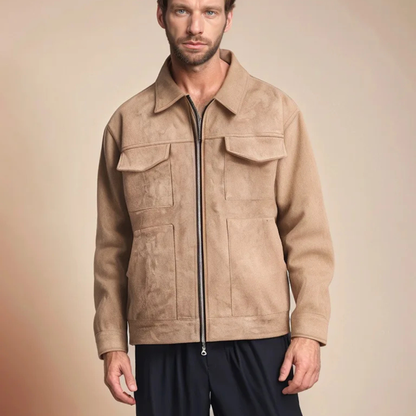 Men's Classic Brown Leather Biker Jacket