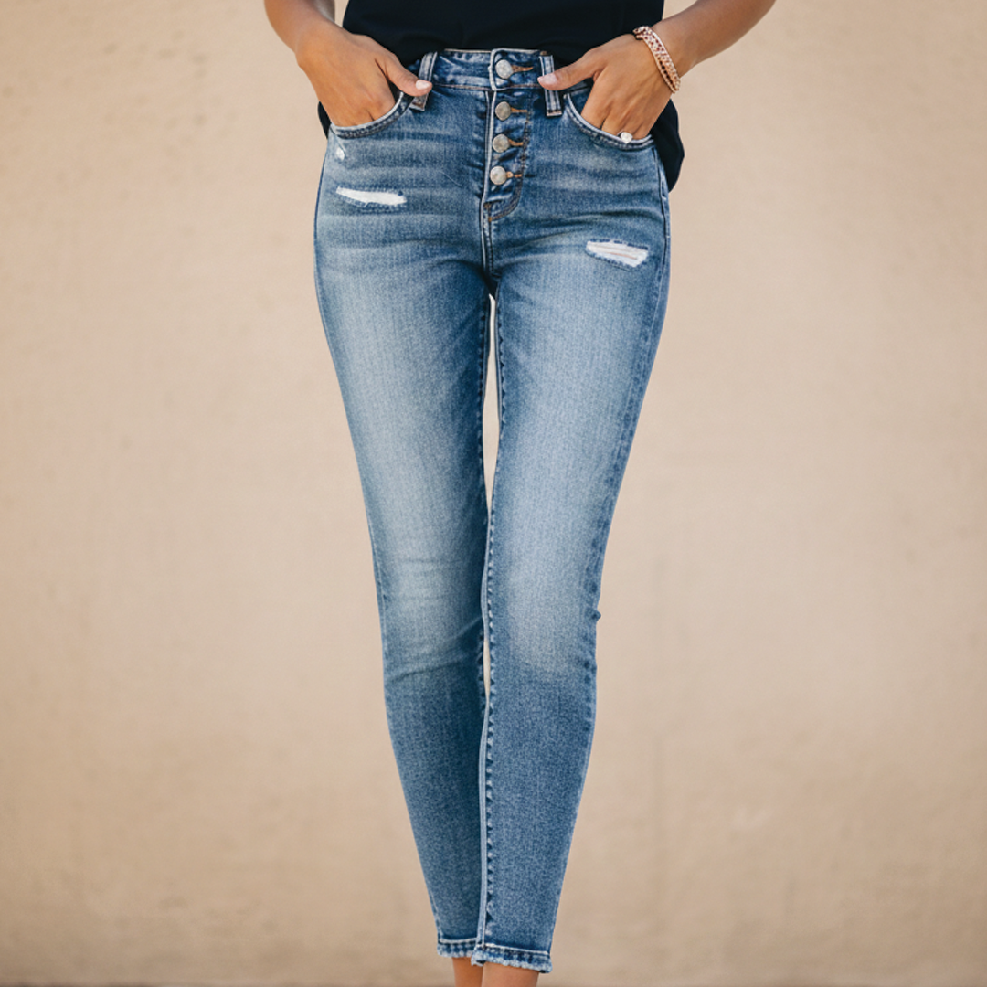 Fall - Skinny Fit Button Jeans
