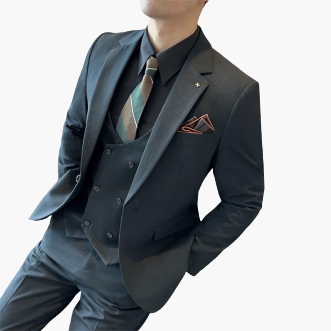 Classic Men's 3-Piece Suit with Button Front