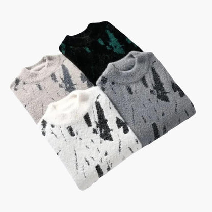 Soft Mens Crew Neck Printed Sweater