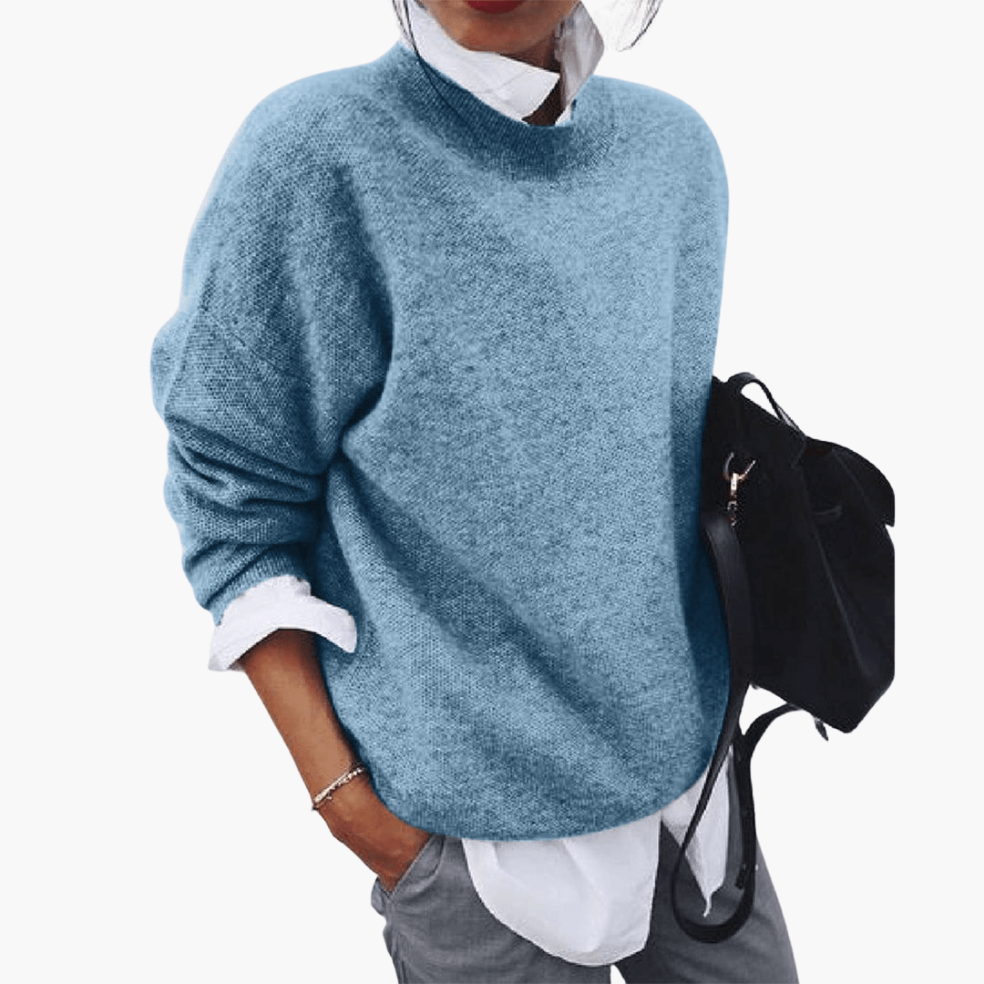 Cozy Oversized Crew Neck Women's Sweater
