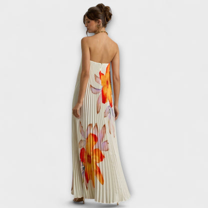 Vibrant Floral Long Evening Dress for Women