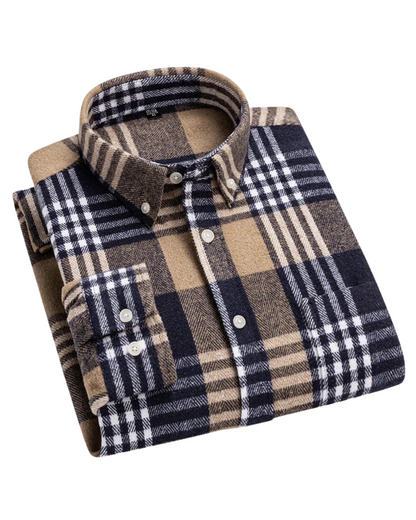 Classic Plaid Cotton Shirt - Olytrend