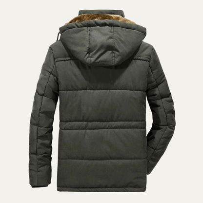 Insulated Men's Fleece Lined Hooded Winter Parka Coat