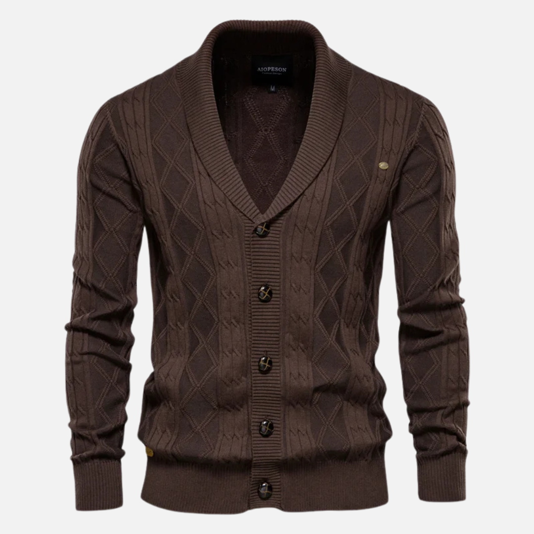 Classic Patterned Knit Cardigan