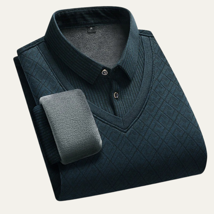 Classic Men's Chunky Knit Polo Sweater