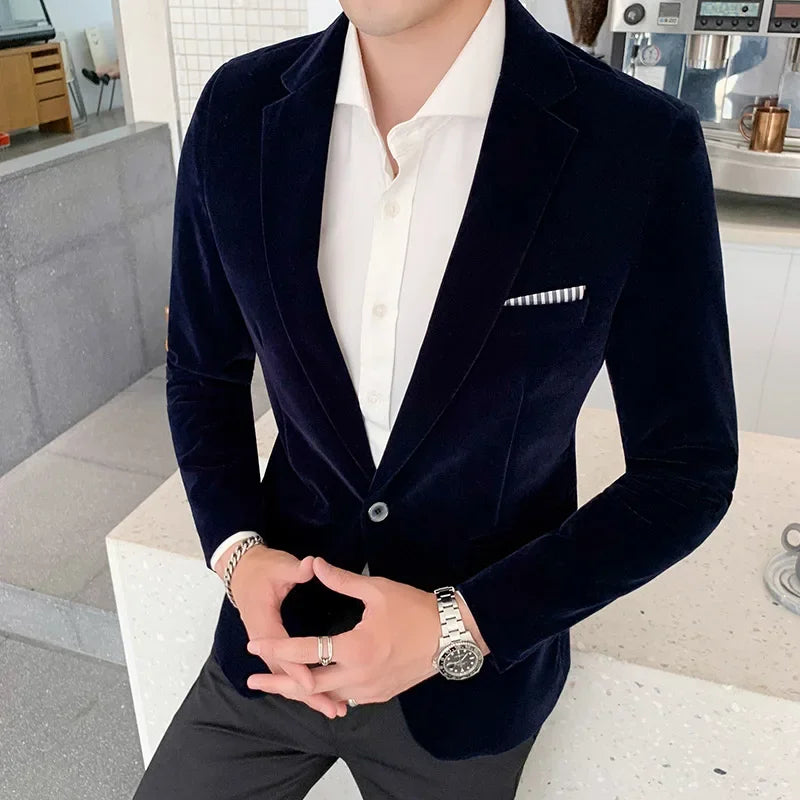 Premium Soft Mens Velvet Jacket