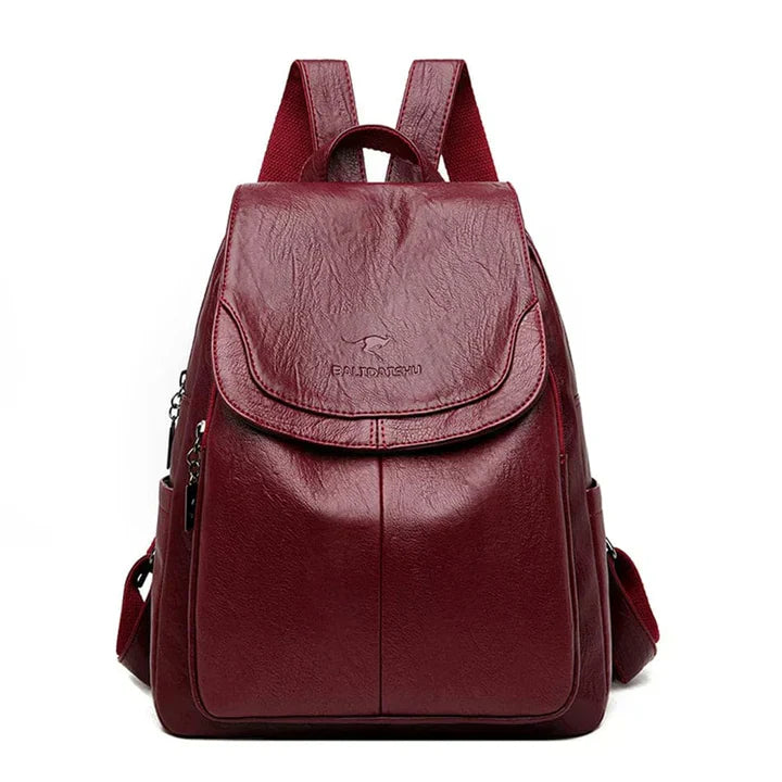 Classic Female Leather Rucksack with Elegant Design