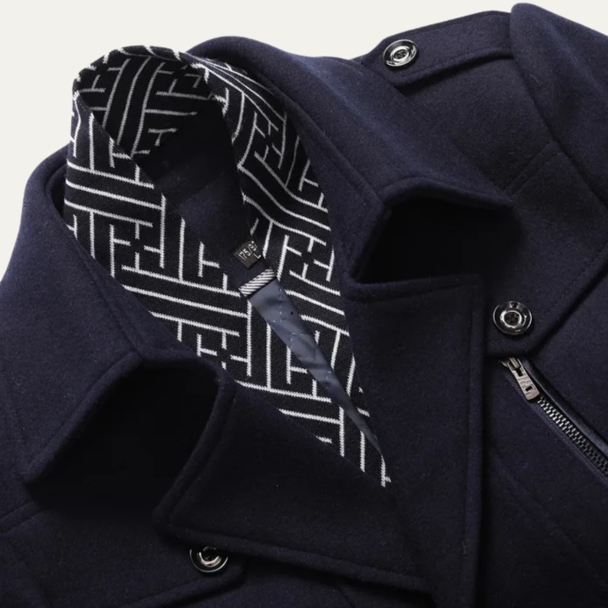Classic Men's Wool Trench Coat with Lapel Collar