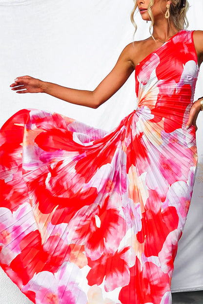 Elegant Pleated Wedding Guest Gown