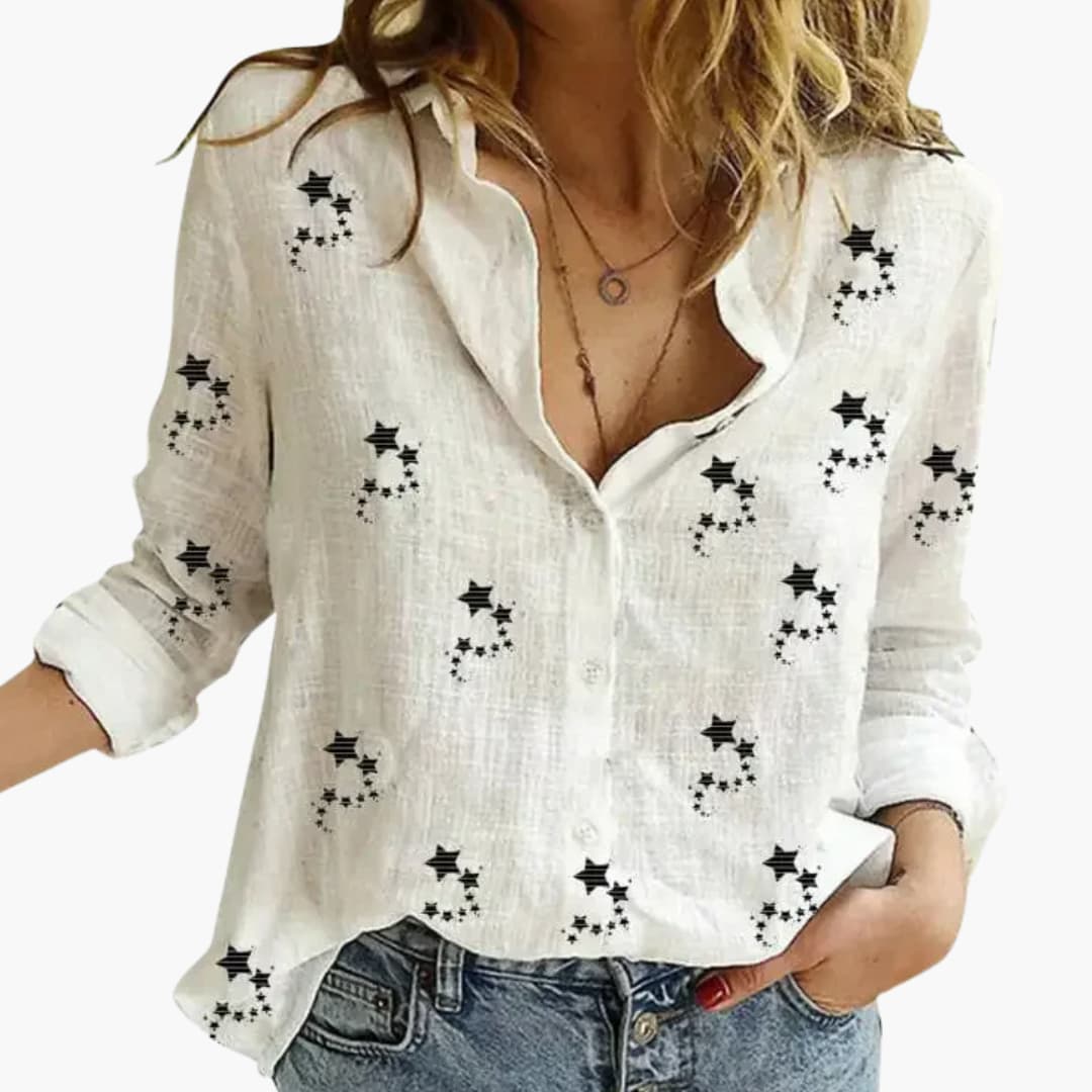 Chic Floral Women's Blouse - Classic and Feminine - Olytrend
