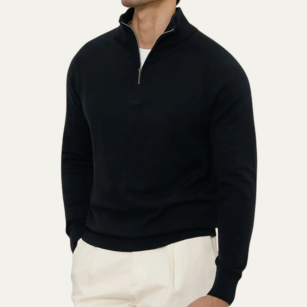 Warm Classic Men's Cashmere Half Zip Sweater
