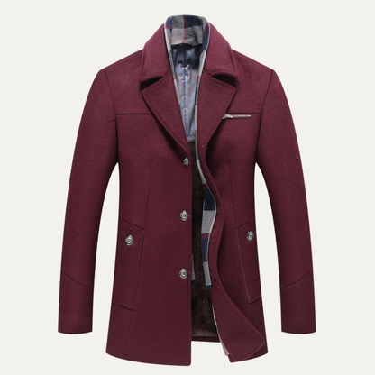 Classic Men's Wool Overcoat for Winter