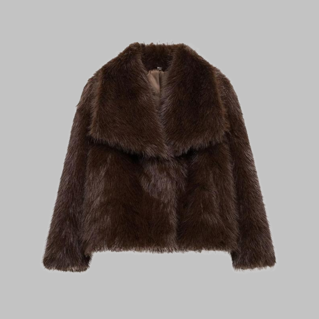 Nesrin - Chic Long Sleeve Fleece Jacket Coat - Olytrend