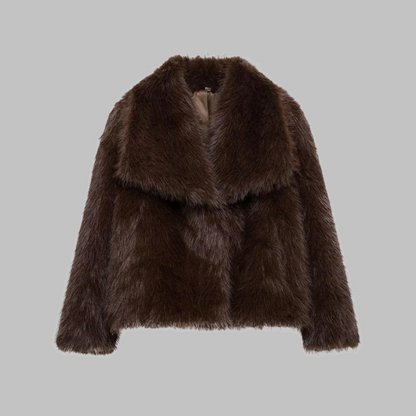 Nesrin - Chic Long Sleeve Fleece Jacket Coat - Olytrend