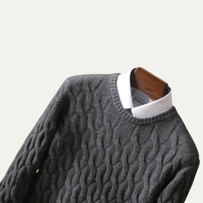 Luxury Men's Soft Cable Knit Sweater