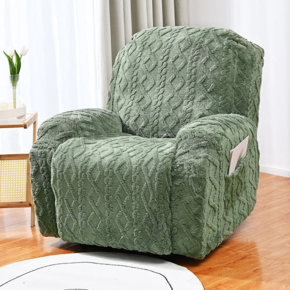 Cozy Faux Fur Recliner Chair Slipcover - Olytrend