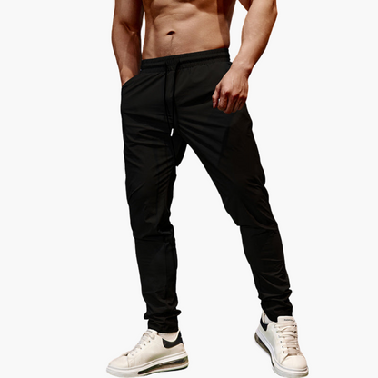 Relaxed Fit Running Pants for Men - Elastic Waist Sports Pants