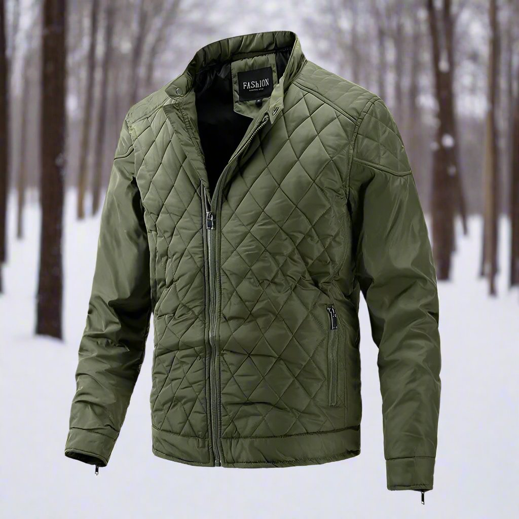 Slim Fit Padded Coat | High Neck Zip Jacket