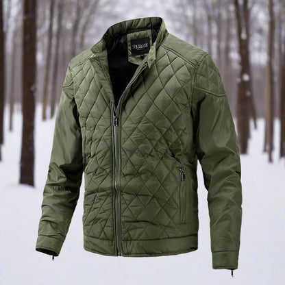 Slim Fit Padded Coat | High Neck Zip Jacket