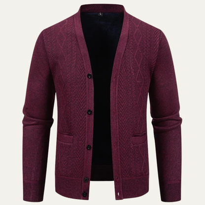 Men's Relaxed Fit V Neck Knit Cardigan Sweater