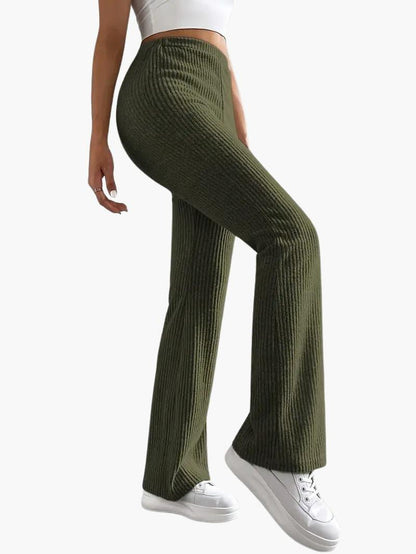 Soft High Waisted Knit Trousers for Women – Relaxed Fit Pants