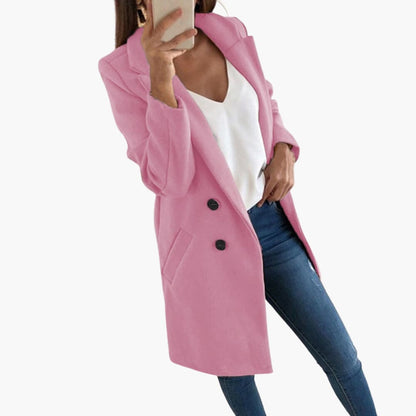 Ladies Classic Long Sleeve Button Coat