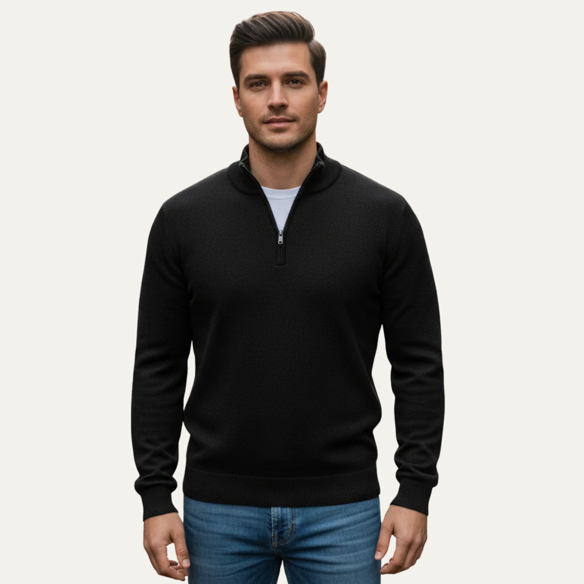 Cozy Men's Cotton Crew Neck Pullover Sweater