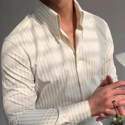 Mens Formal Textured Dress Shirt - Light Orange