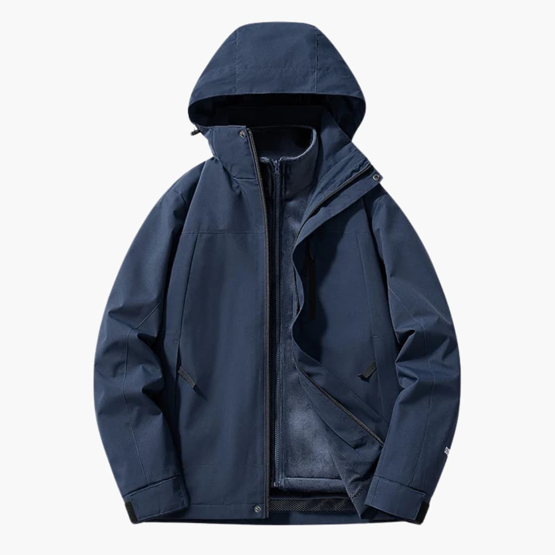 Waterproof Ski Parka with Hood and Zip Pockets