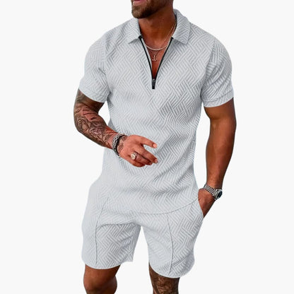 Men's Athletic Zip Up Shorts Set