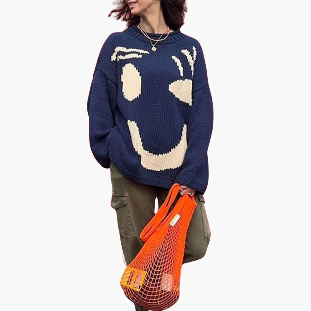 Cozy Women's Jumper with Large Fit and Fun Design