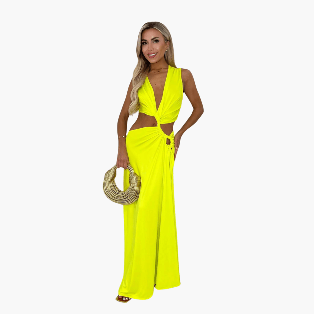 Sunny Women's V-Neck Cut Out Dress - Olytrend