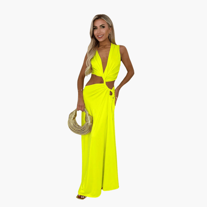 Sunny Women's V-Neck Cut Out Dress - Olytrend