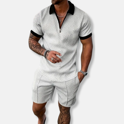 Men's Polo Shirt Set - Classic Fit - Moisture Wicking - Easy Zip