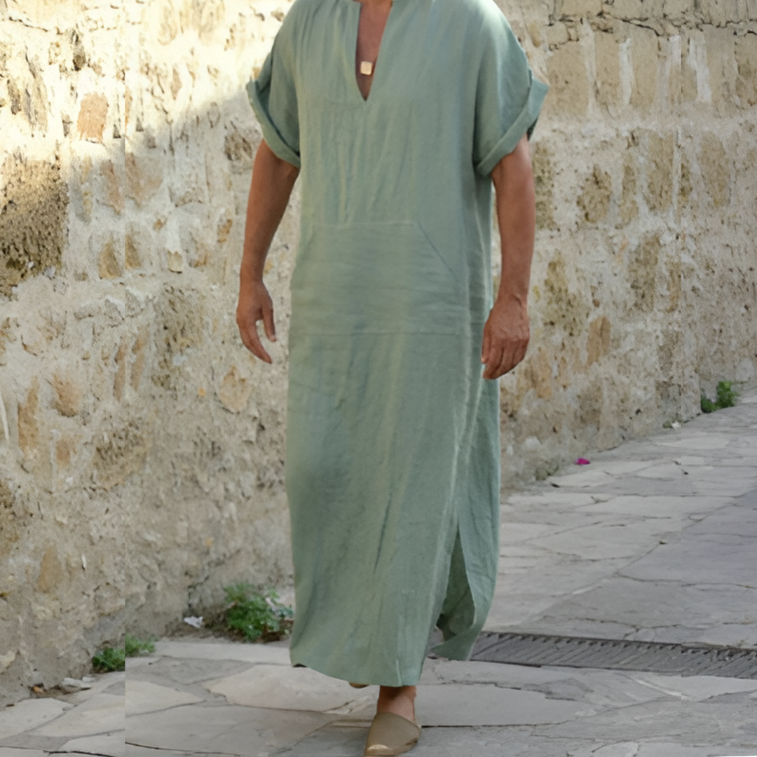 Casual Short Sleeve Shirt Dress for Men