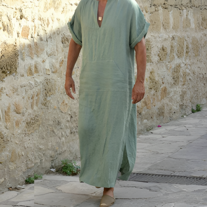 Casual Short Sleeve Shirt Dress for Men
