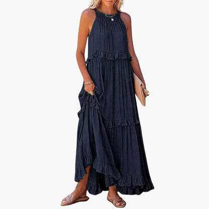 Flowy Long Dress for Women, Lightweight Ruffle Style