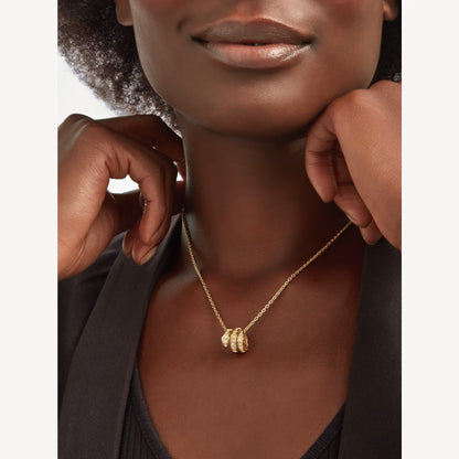 Luxury Silver Gold Plated CZ Necklace