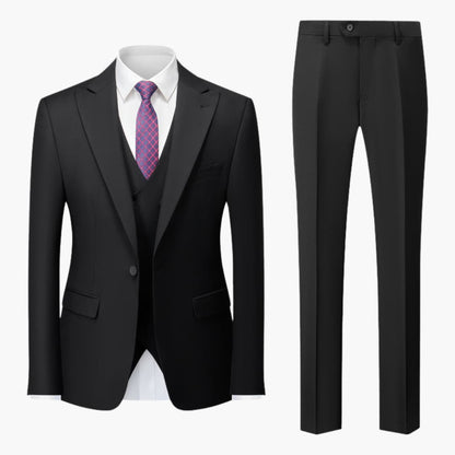 Classic Tailored Fit Men's 3 Piece Business Suit - Olytrend
