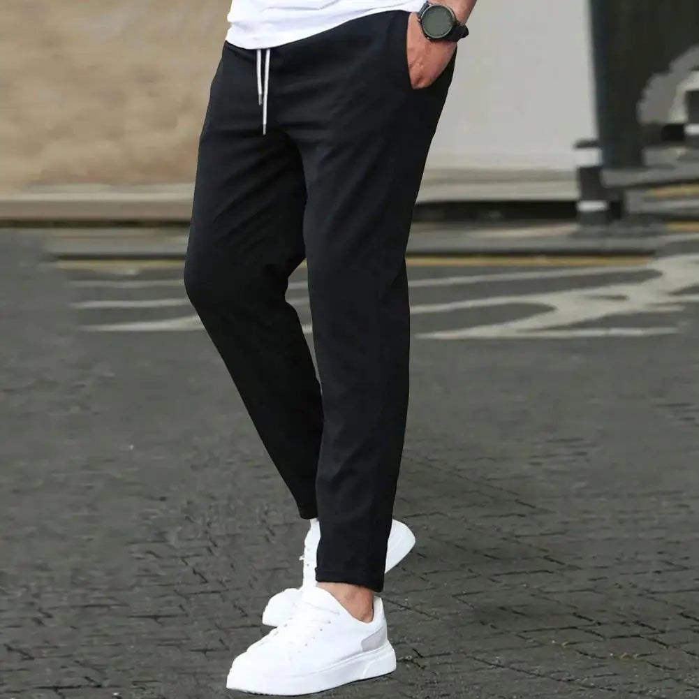 Men's Athletic Running Pants with Pockets & Elastic Waist