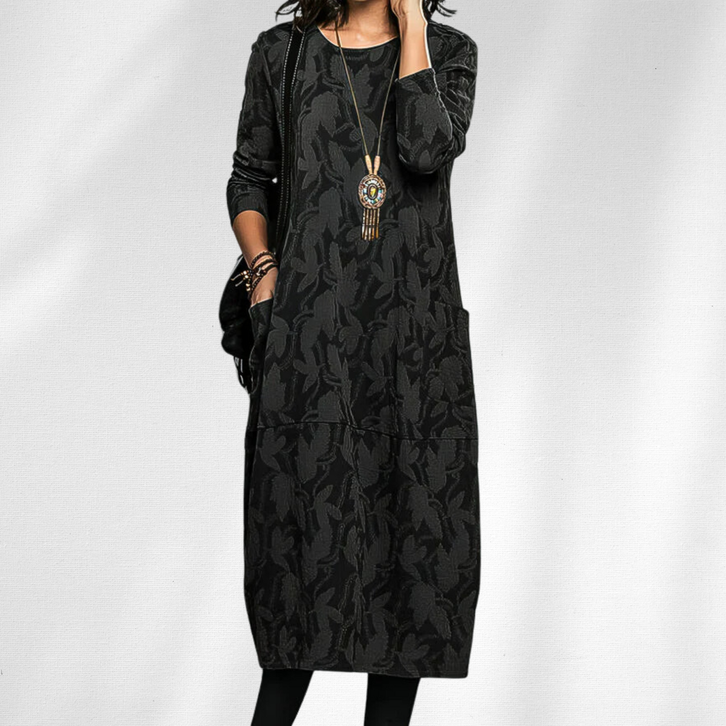 Warm Crew Neck Winter Dress