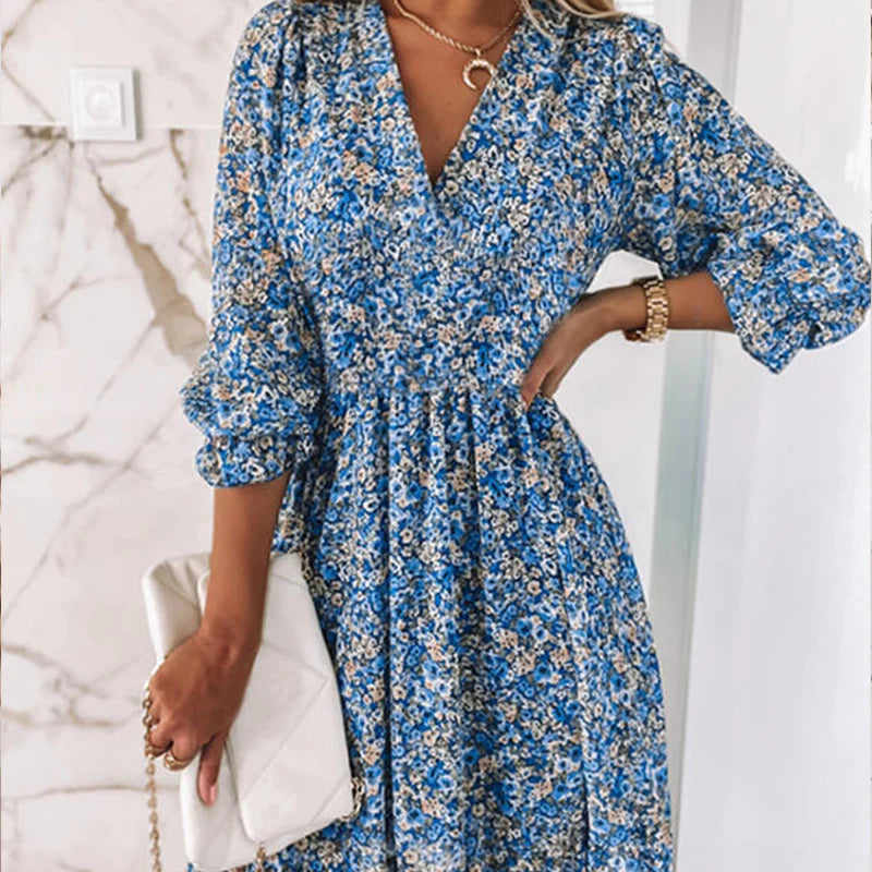 Ladies' Pretty V-Neck Mini Summer Dress