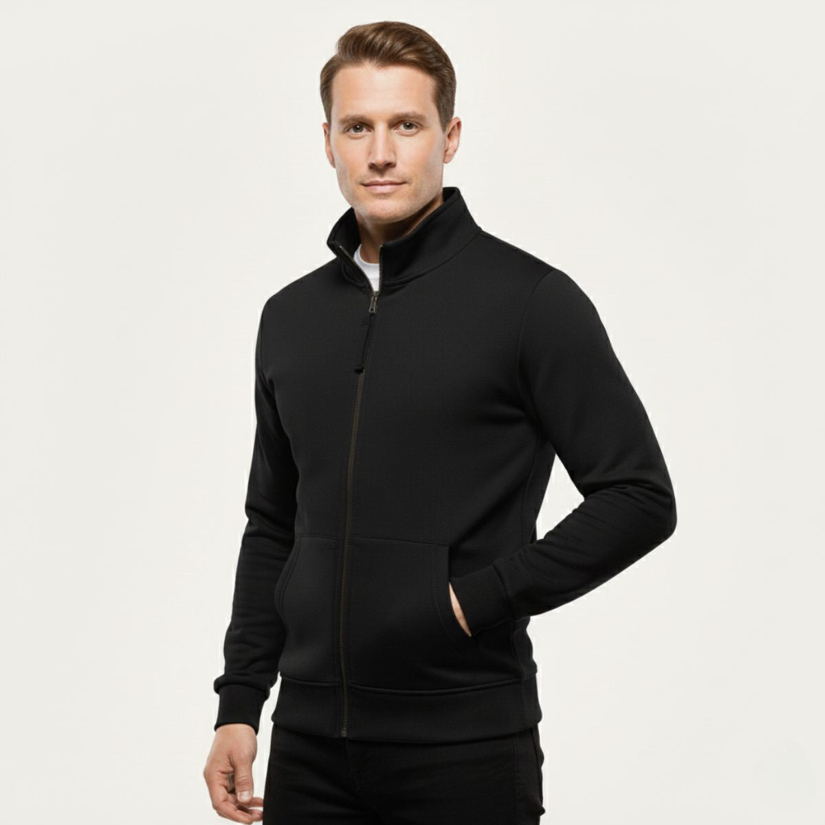 Relaxed Fit Men's Zipper Cotton Bomber Jacket