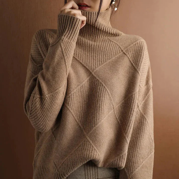 Cozy Oversized Women's High Neck Sweater