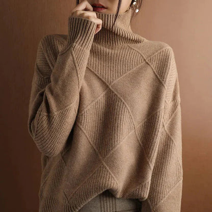 Cozy Oversized Women's High Neck Sweater
