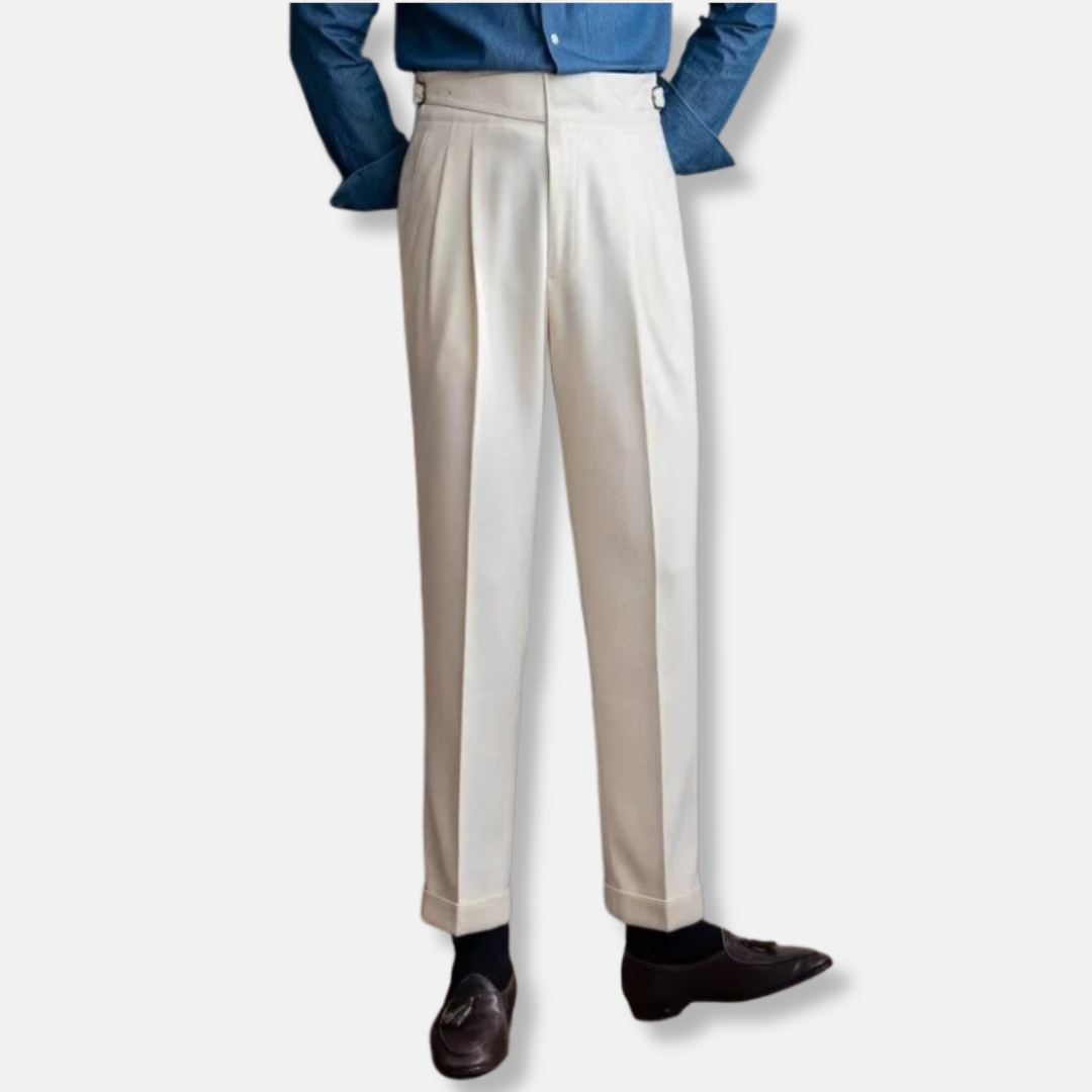 Classic Fit High Waisted Wool Trousers - Nocini